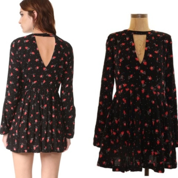 Free People Tegan High Neck long sleeve mini dress - Picture 2 of 4